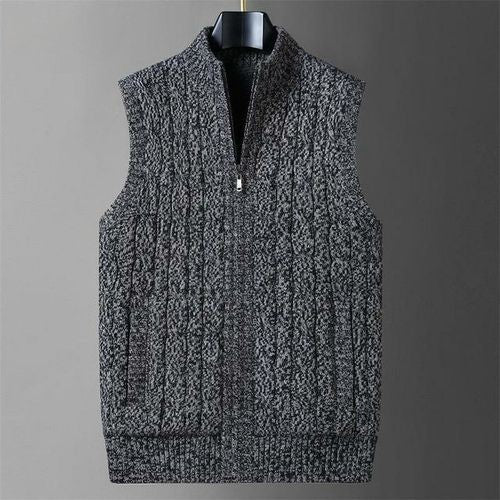 Fleece Knitted Luex Vest Sweater