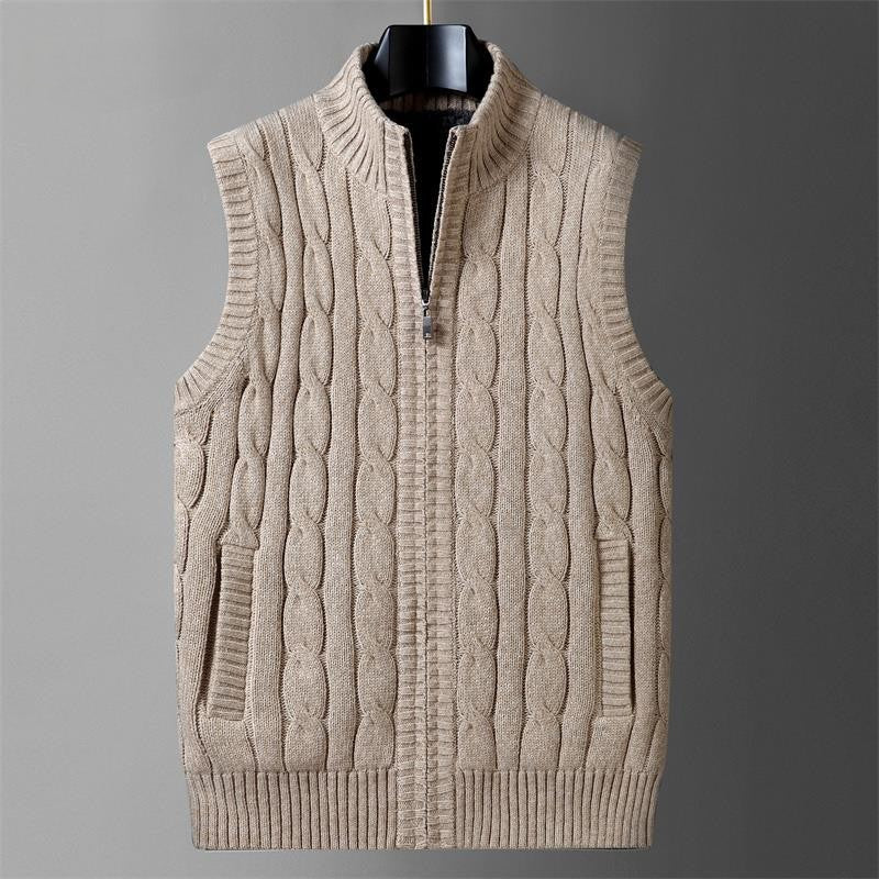 Fleece Knitted Luex Vest Sweater