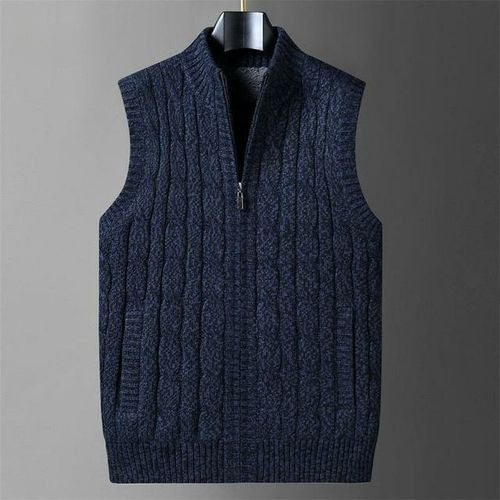 Fleece Knitted Luex Vest Sweater